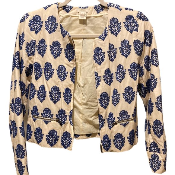 J. Crew Filigree Embroidered Jacket (Size 0) - Picture 4 of 6